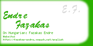 endre fazakas business card